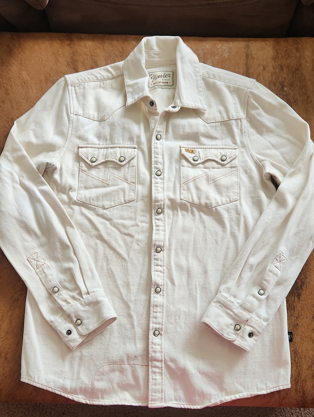 Howler Brothers Western Style Pearl Snap Denim Shirt Size S